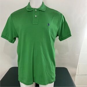 Polo Ralph Lauren Green Mens Blue Pony Short Sleeve Polo Shirt Large (132)